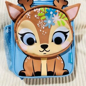Cute Deer Kids Lunch Bag - Blue and Brown